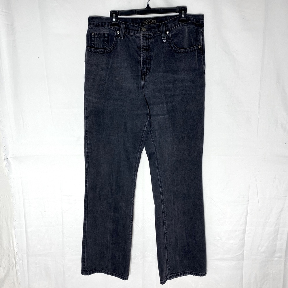 Vintage Rockies Washed Black High Rise Relaxed Fit Jeans 18 Western Cowboy